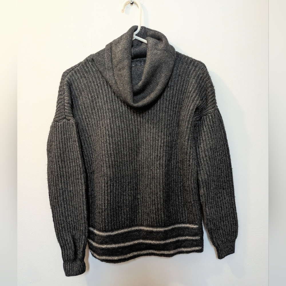 prAna Funen Loop Wool-Blend Turtleneck Sweater Tunic Gray Women's Medium